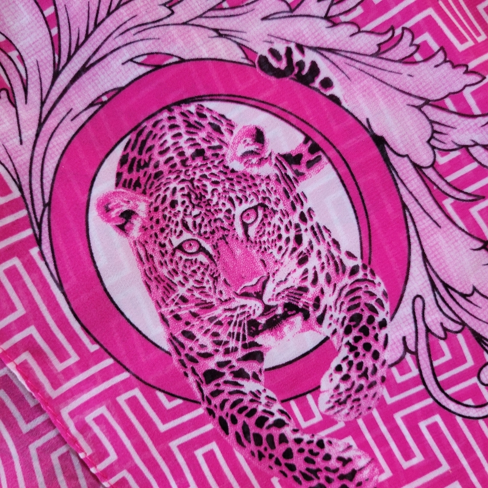 Effy Pink Leopard Print Oblong Scarf ~ 18" x 60" ~ Great Fashion Print! VGUC - Picture 14 of 16
